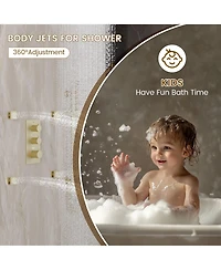Casainc Wall Mounted Thermostatic Shower System With Body Jets Handheld