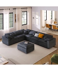 Oversized Modular Sectional Sofa with Ottoman L Shaped Corner Sectional for Living Room, Office, Spacious Space