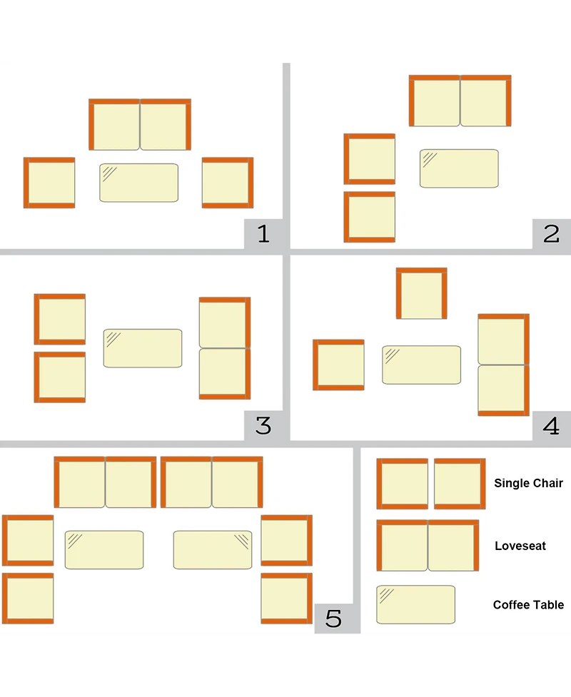 8PCS Rattan Patio Furniture Set Cushioned Sofa Chair Coffee Table