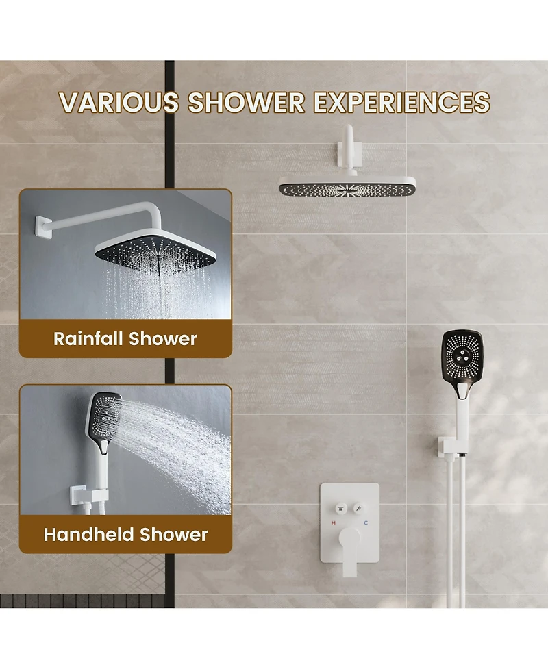 Casainc Pressure-balanced Valve Included All-In-One Kit with Rough In-Valve Thermostatic Shower System