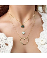 The Lovery Large Gold Open Heart Necklace 14K Gold