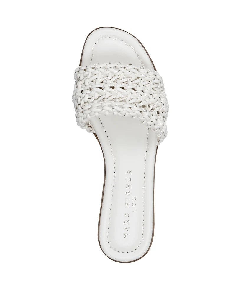 Marc Fisher Ltd Women's Vickee Woven Flat Slide Sandals