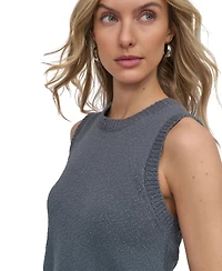 Dkny Jeans Women's Cotton Boucle Sleeveless Sweater