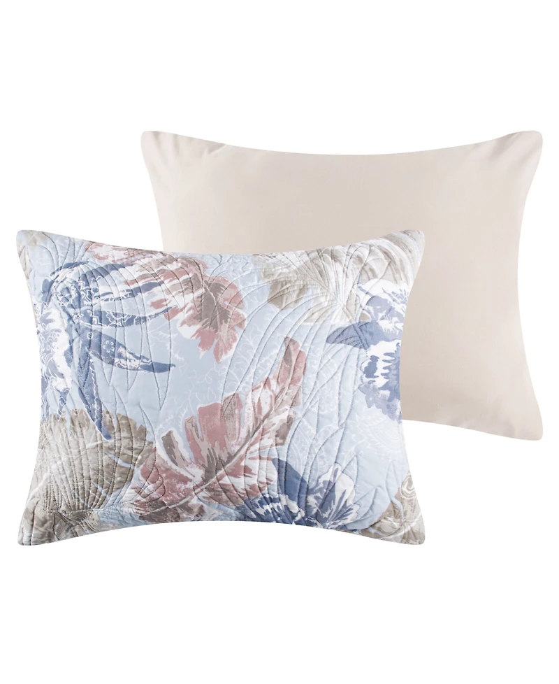 Greenland Home Fashions Tropics Coastal Palm 3 Piece Quilt Set