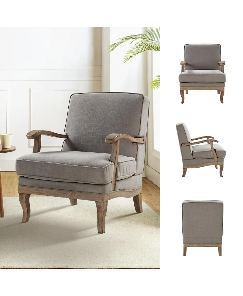 Rinaldo Wooden Upholstered Armchair with Legs