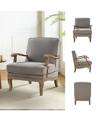 Rinaldo Wooden Upholstered Armchair with Legs