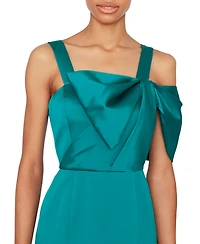 White Tie by Shani Women's Bow-Trim Satin Midi Dress