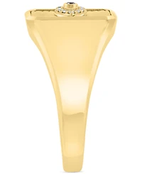 Effy Men's Black & White Diamond Evil Eye Sunray Ring (1/20 ct. t.w.) in 14k Gold