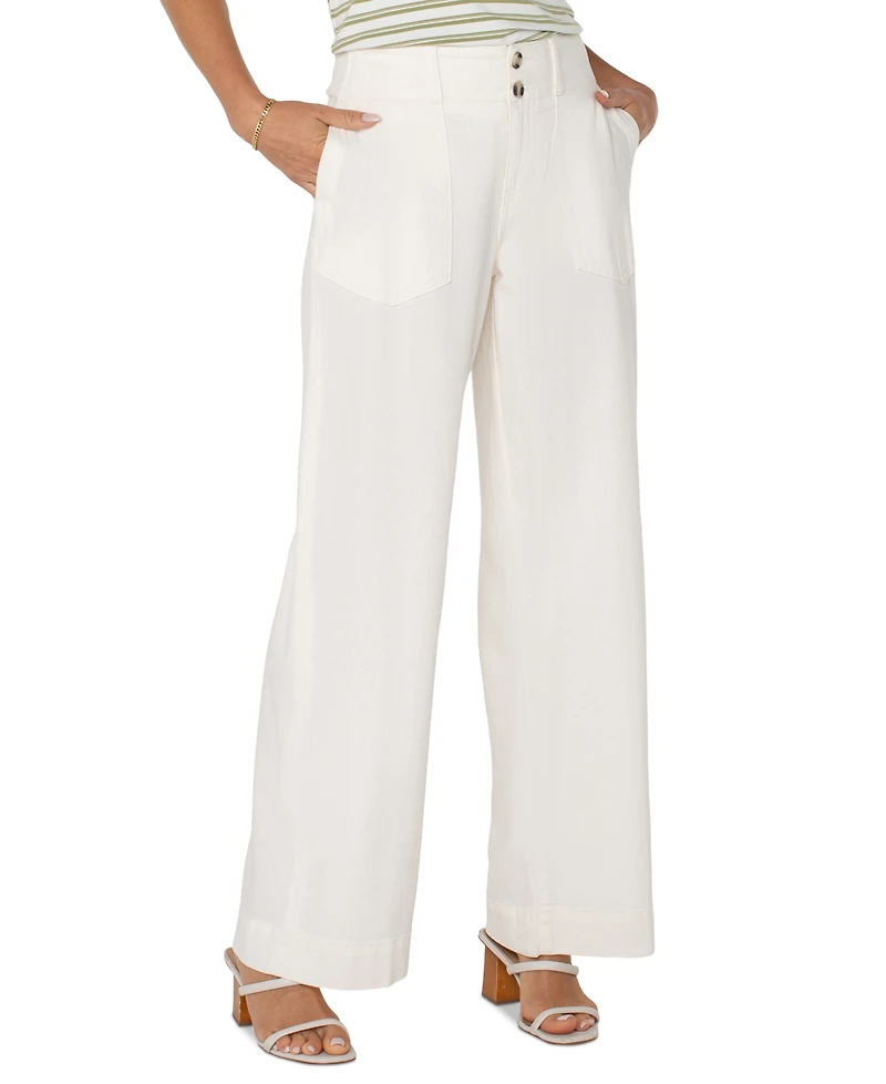 Liverpool Los Angeles Women's Utility Patch Pocket Wide Leg Pants
