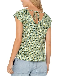 Liverpool Los Angeles Women's Short Sleeve Dolman Tie Back Knit Top