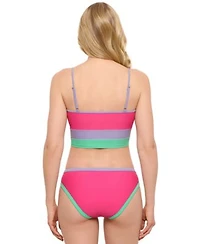 Salt Cove Juniors Colorblocked Midkini Top Hipster Bottoms Exclusively At Macys