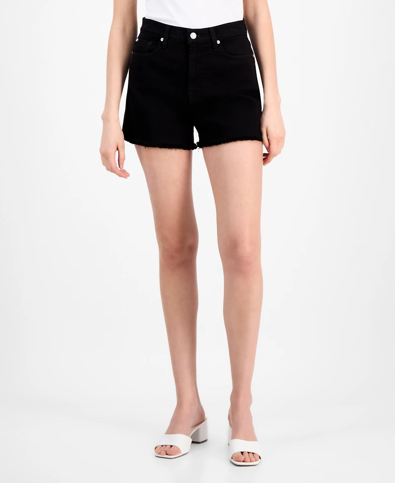 7 For All Mankind Women's High-Rise Frayed Denim Shorts