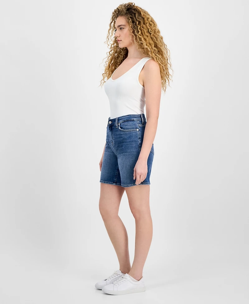 7 For All Mankind Women's Cotton High-Rise Boy Shorts