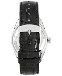 Abingdon Co. Women's Amelia Swiss Gmt Black Leather Strap Watch 40mm