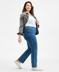 Style & Co Plus Straight-Leg Pull-On Jeans, Exclusively at Macy's
