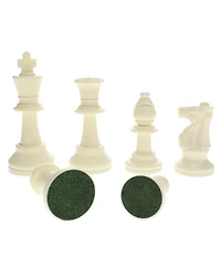 We Games Color Bright Plastic Staunton Tournament Chess Pieces with 3.75 in. King - Half Chess Set of Chess Pieces Only, White