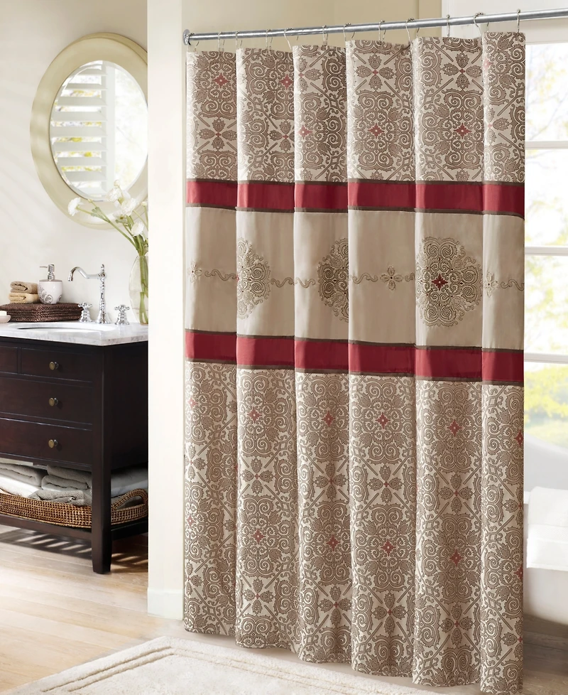 Madison Park Donovan Embroidered Shower Curtain, 72" x 72"