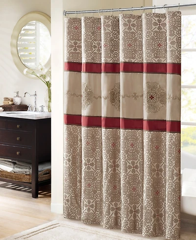 Madison Park Donovan Embroidered Shower Curtain, 72" x 72"