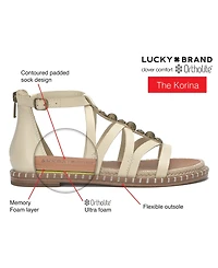 Lucky Brand Women's Korina Embellished Strappy Gladiator Flat Sandals