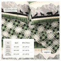 Linery & Co. Mountain Scape & Plaid Microfiber Quilt Set With Shams