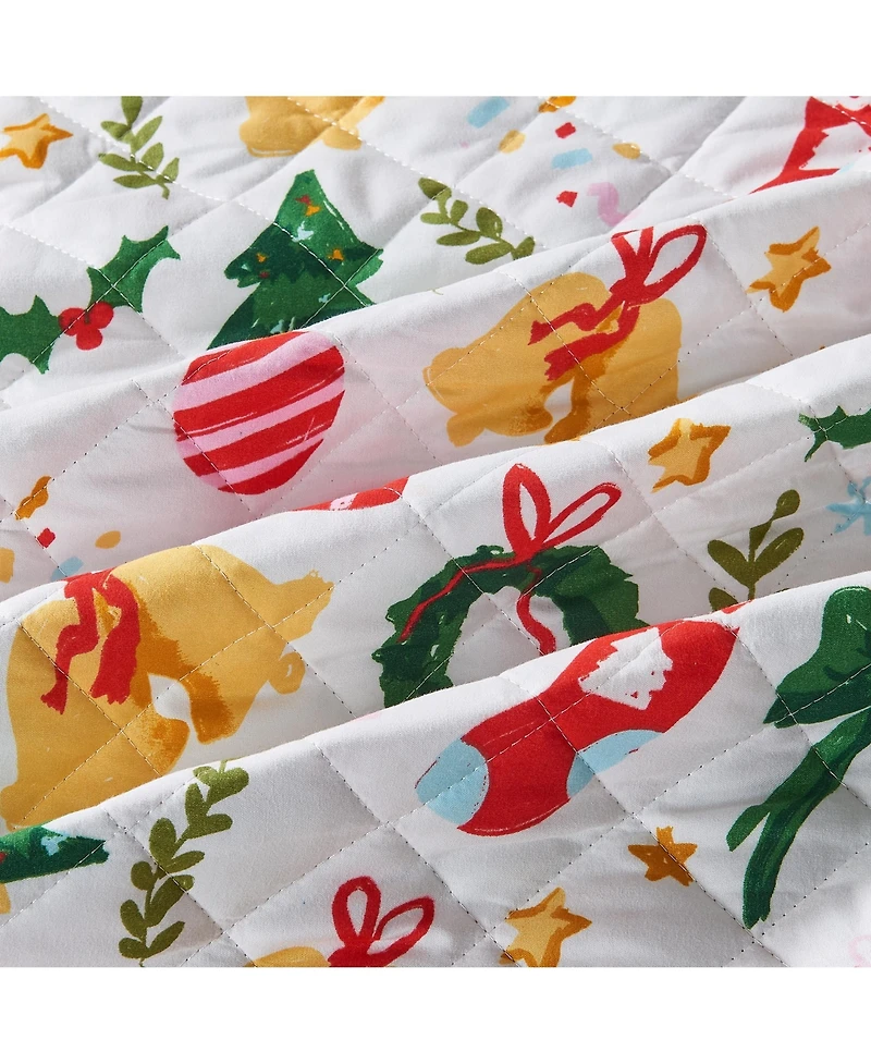 Linery & Co. Festive Holiday Reversible Microfiber Quilt Set with Shams