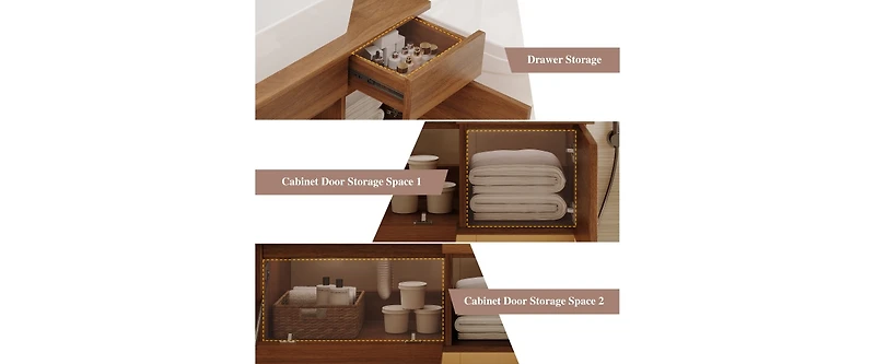 24" Single Sink Wall Mounted Bath Vanity in White with White Ceramic Top