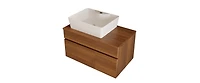 24" Single Sink Wall Mounted Bath Vanity in White with White Ceramic Top