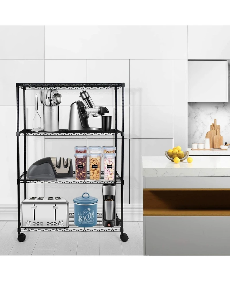 Simple Deluxe 4-Tier Heavy Duty Storage Shelving Unit ,Black,36Lx14Wx54H inch, 1 Pack