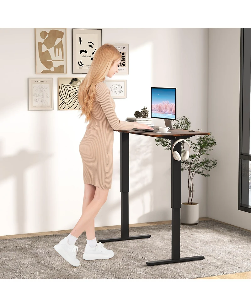 55 x 24 Inches Sit Stand Home Office Desk with 3 Memory Height Settings