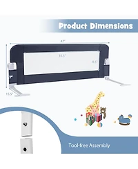 Gouun Foldable Bed Rail Swing Down Baby Bed Guard Rail