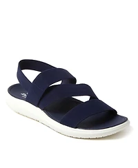 Dearfoams Women's Emilia Elastic Gore Strappy Sandal