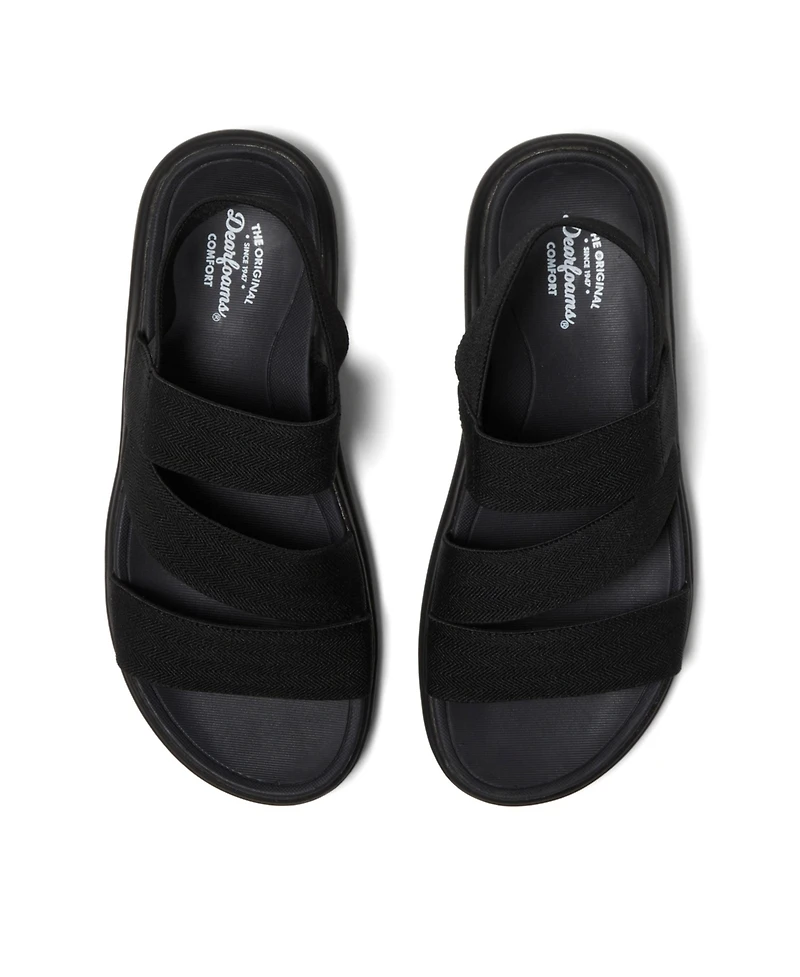 Dearfoams Women's Emilia Elastic Gore Strappy Sandal
