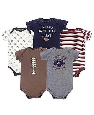 Hudson Baby Boys Essential Cotton Bodysuits 5-Piece Set
