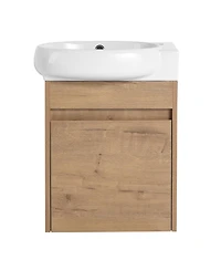 Soft Close Doors Bathroom Vanity With Sink,16 Inch For Small Bathroom
