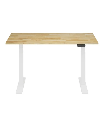 Flexispot E7-commercial W Electric Adjustable Standing Desk, Rubber Wood Top