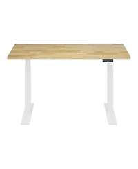 Flexispot E7-commercial W Electric Adjustable Standing Desk, Rubber Wood Top