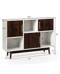 Wood Display Sideboard Storage Cabinet with Storage Compartments