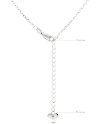 Devata Puffy Heart Chain Necklace in Sterling Silver, 16 in adj to 18 in