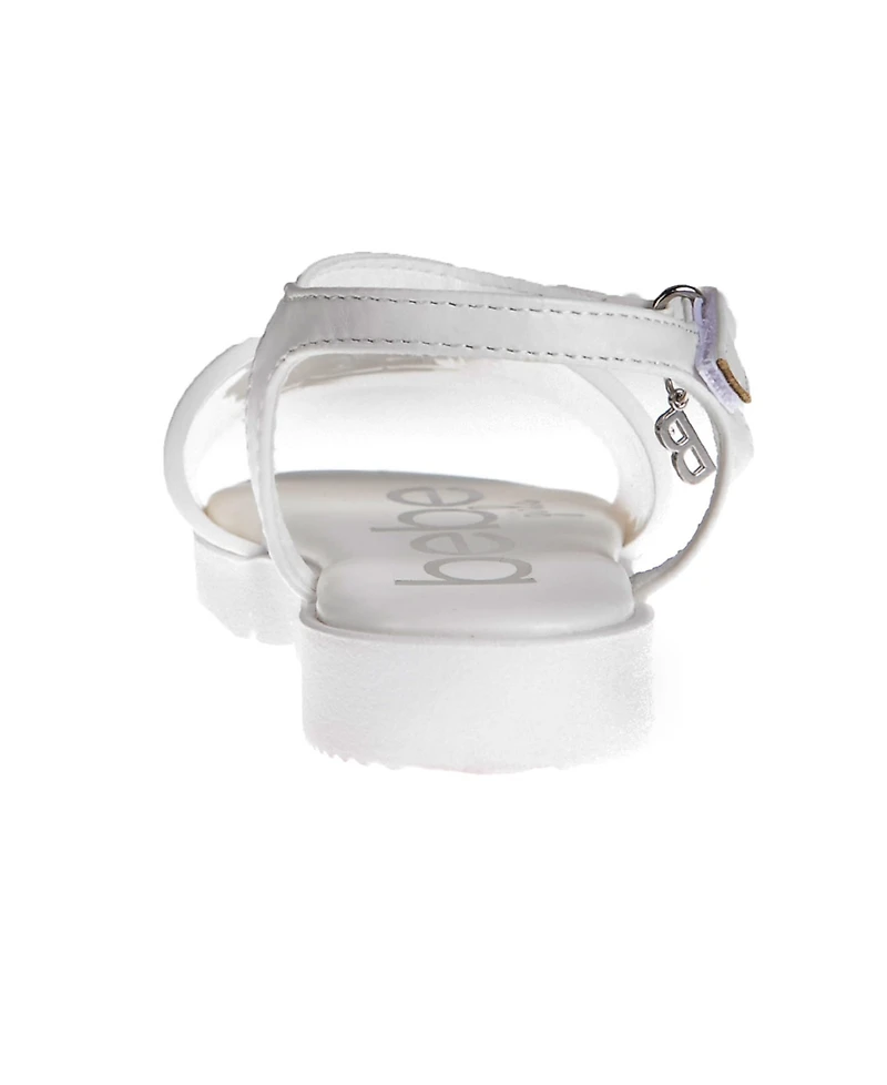 Bebe Little Girls Flat with Rhinestone Dangle Charm Sandals