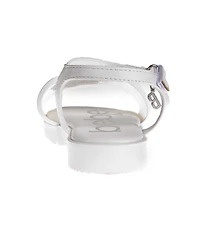 Bebe Little Girls Flat with Rhinestone Dangle Charm Sandals