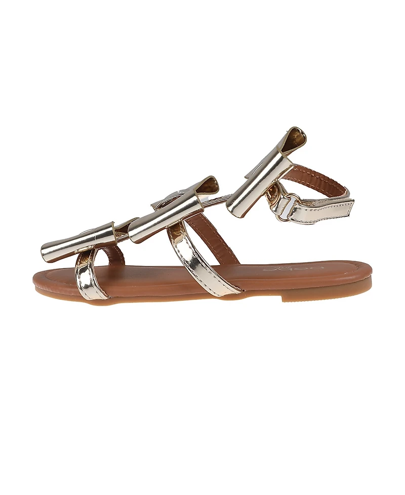 Bebe Little Girls Comfortable and Stylish Flat with Oversized Bows Sandals