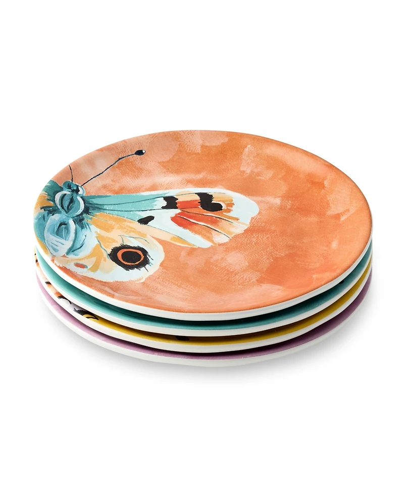 Certified International Butterflies Salad Plates, Set of 4, Service for 4