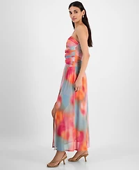 Bar Iii Women's Printed Halter Bandeau Maxi Dress, Exclusively at Macy's