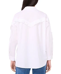 Parker Women's The Amora Ruffle-Trim Button-Front Cotton Shirt