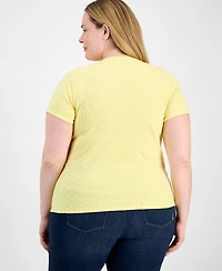 Style & Co Plus Printed Henley Top