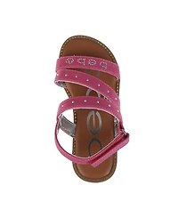 Bebe Little Girls Flat with Rhinestone and Ornamentation Sandals