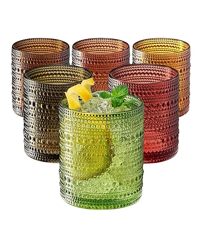 The Wine Savant Khen Hobnail Beaded Highball Tumbler, Set of 6