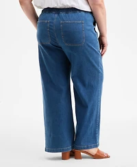 Style & Co Plus High-Rise Wide-Leg Jeans, Exclusively at Macy's