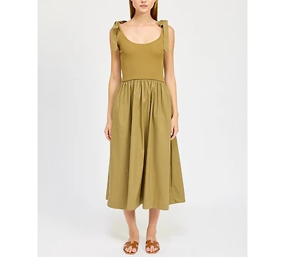 En Saison Women's Wren Mixed-Media Midi Dress