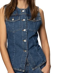 Sanctuary Women's Maritime Button-Front Denim Vest